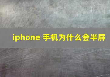 iphone 手机为什么会半屏